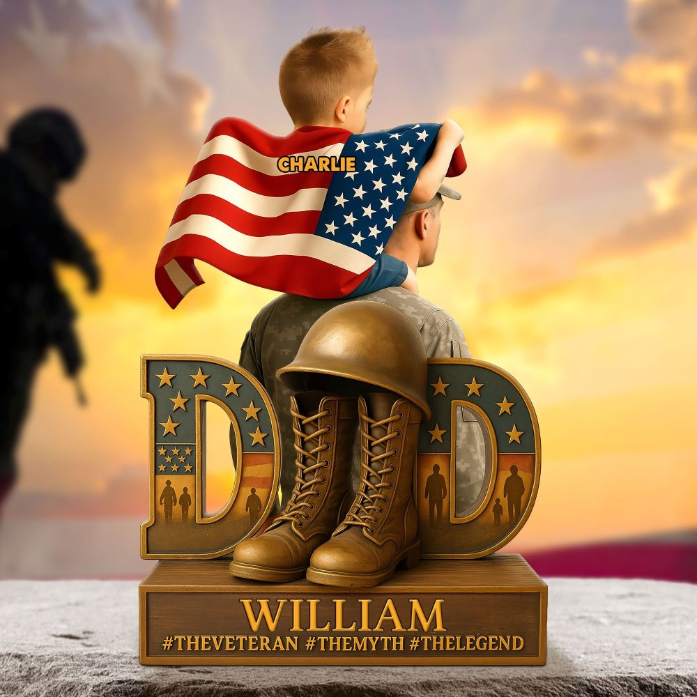 Veteran Dad Plaque - Personalized Gifts For Dad 02Ohti090525