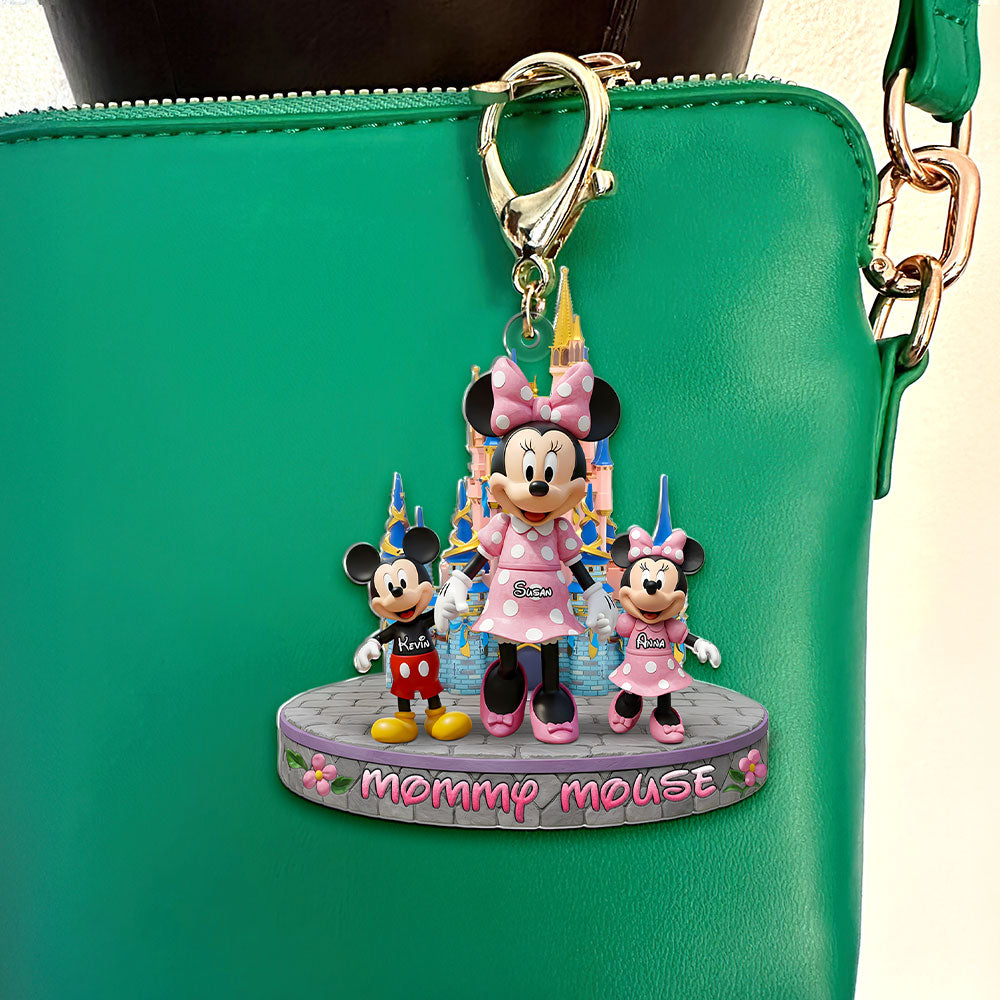 Personalized Gifts For Mom Keychain, Mom & Kids Hand In Hand 01Qhti090425