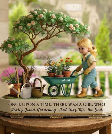 Cute Gardening Girl Plaque - Personalized Gifts For Gardening Lovers 02Qhti090725