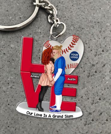 Personalized Gifts For Baseball Couple Keychain 12Ohti070125Pa