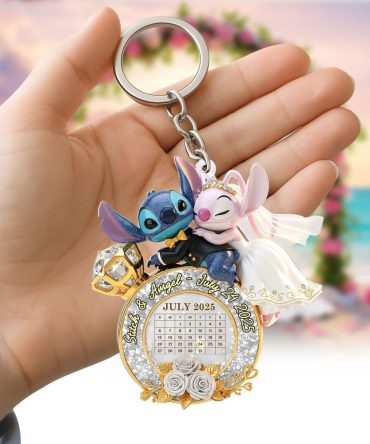 Cute Monster Wedding Couple Keychain - Personalized Gifts For Couple 02Ohti250625