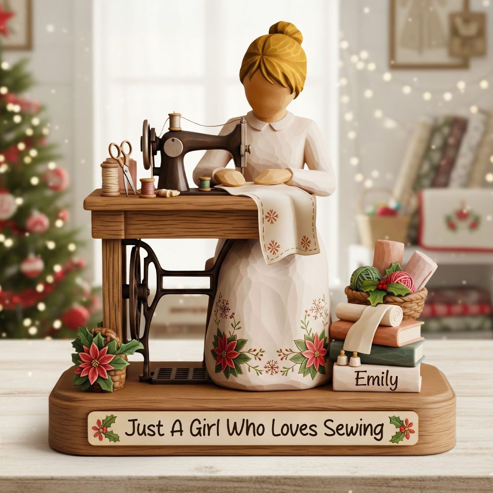 Sewing Girl Plaque - Personalized Gifts For Sewing Lovers 02Pgti131025