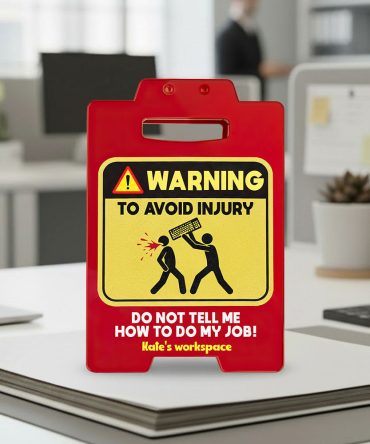 Warning Sign Coworkers Acrylic Plaque - Personalized Gifts For Coworkers Plaque 05Huti171125