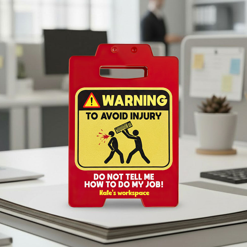 Warning Sign Coworkers Acrylic Plaque - Personalized Gifts For Coworkers Plaque 05Huti171125