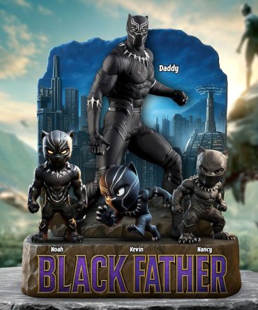 Black Father Plaque - Personalized Gifts For Dad 03Huti080525