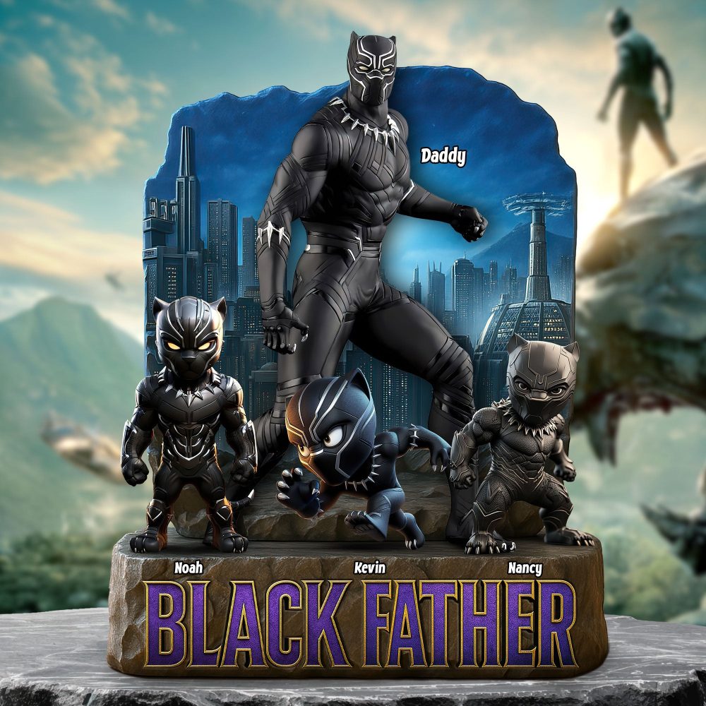 Black Father Plaque - Personalized Gifts For Dad 03Huti080525