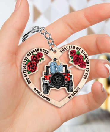 Personalized Gifts For Couple Keychain The Broken Road Led Me Straight To You