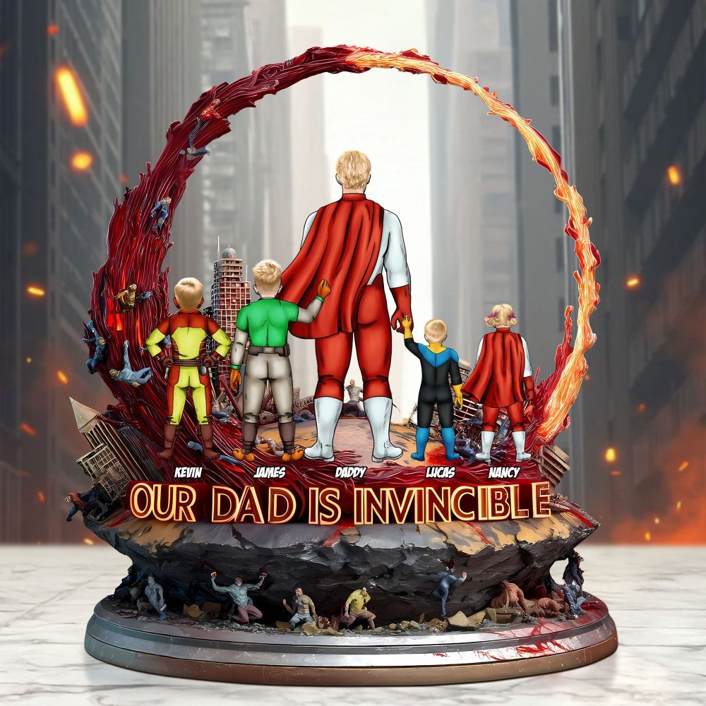 Super Dad Plaque - Personalized Gifts For Dad 05Tgti140525Hg - Image 3