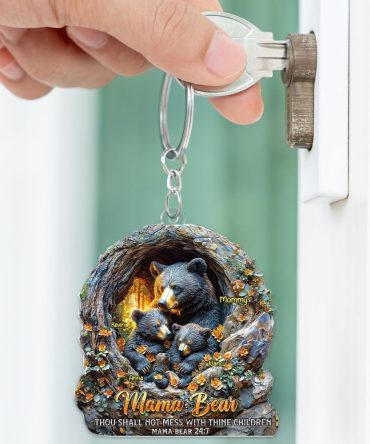 Mama Bear Keychain - Personalized Gifts For Mom 04Huti180425