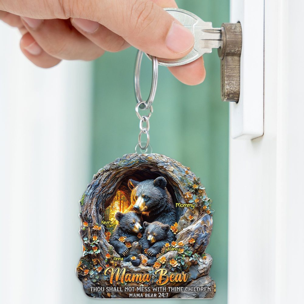 Mama Bear Keychain - Personalized Gifts For Mom 04Huti180425