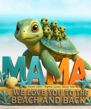 Turtle Mom Plaque - Personalized Gifts For Mother 05Tgti150425