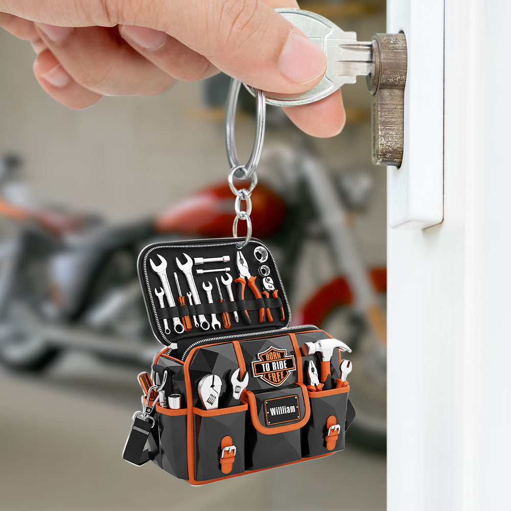 Born To Ride Free Keychain - Personalized Gifts For Bikers 02Ohti160625