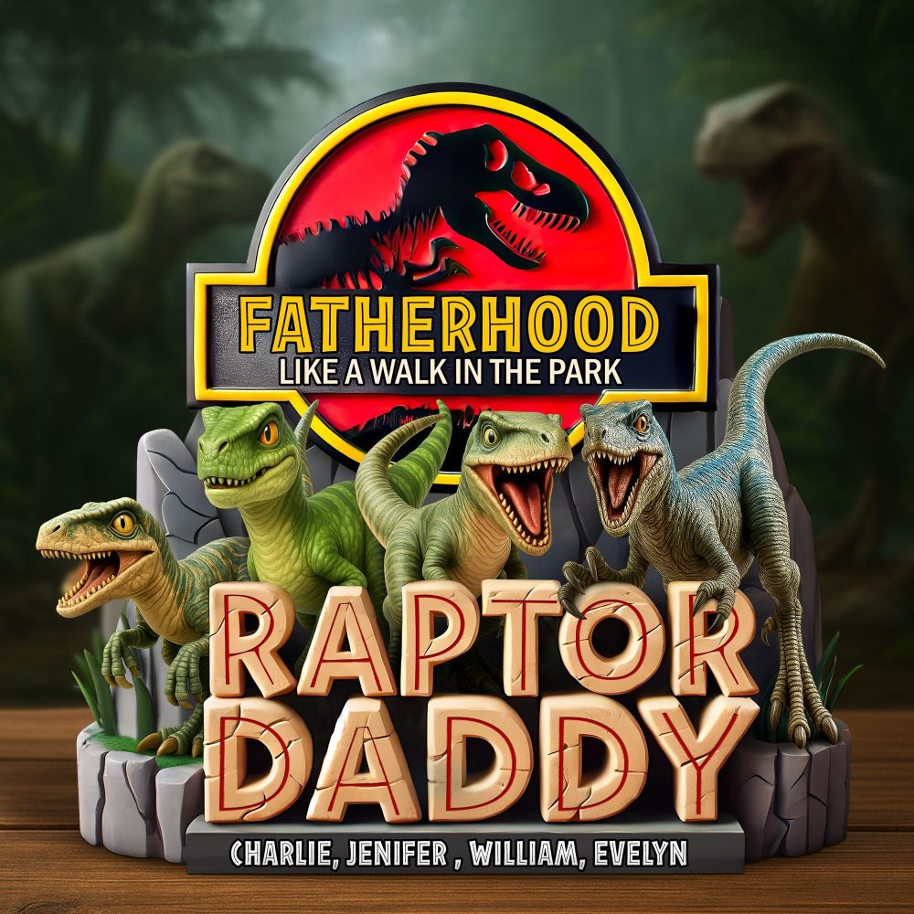 Dino Dad Acrylic Plaque - Personalized Gifts For Father 01Huti250425 - Image 2