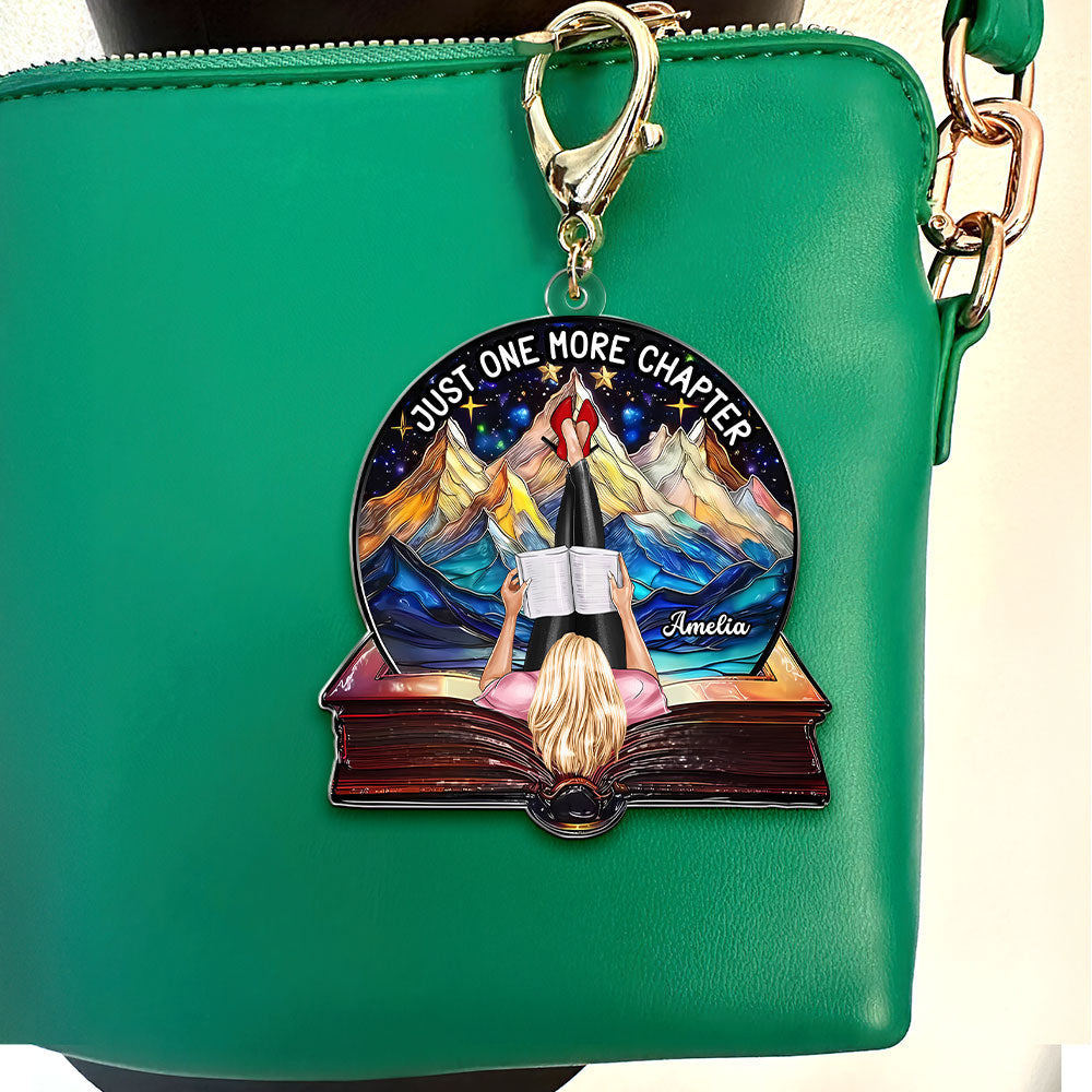 Personalized Gifts For Book Lover Keychain Girl Reading Book 011Xqti040125 - Image 3