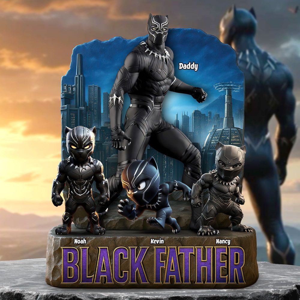 Black Father Plaque - Personalized Gifts For Dad 03Huti080525 - Image 2