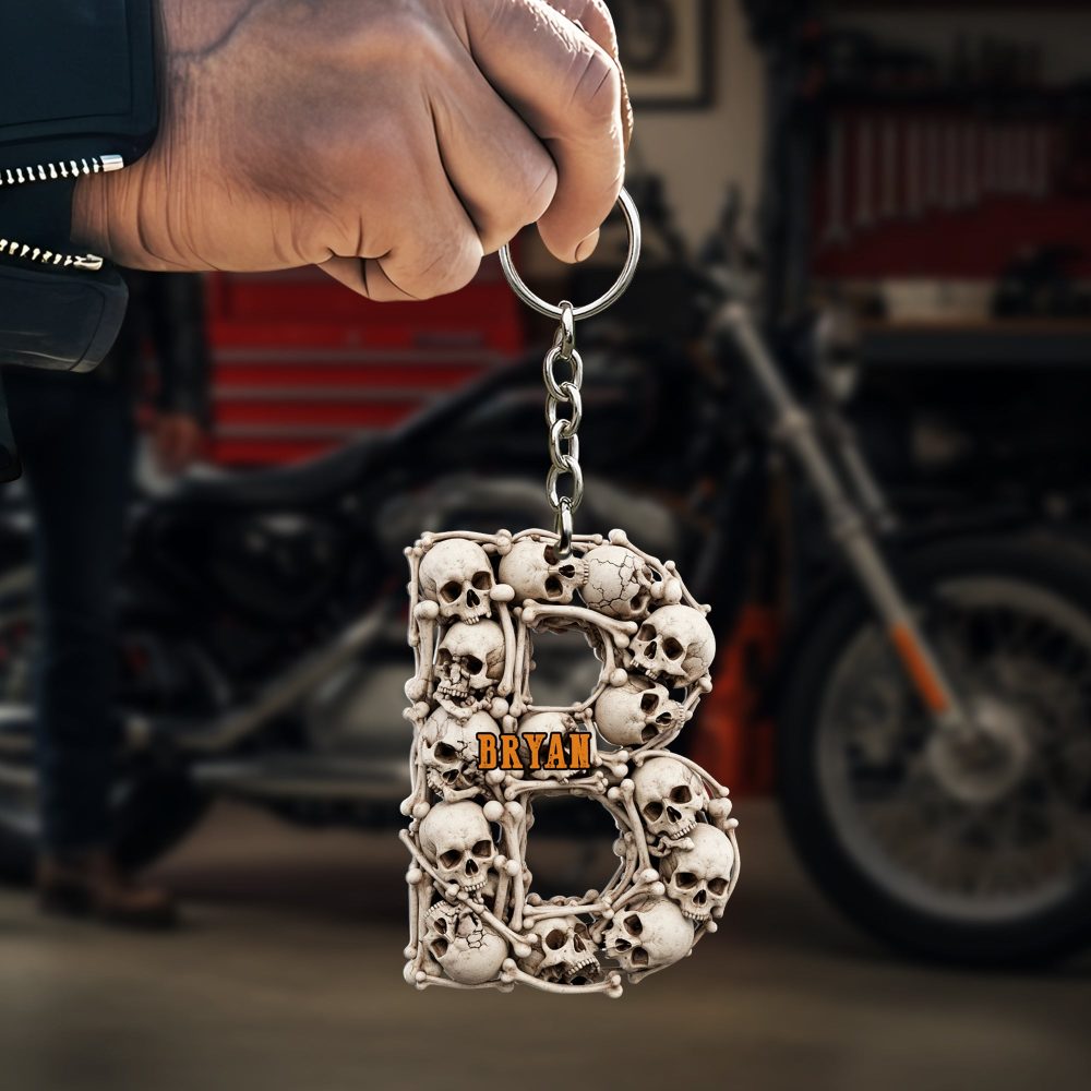 Skull Keychain - Personalized Gifts For Skull Lovers 02Huti240725 - Image 2