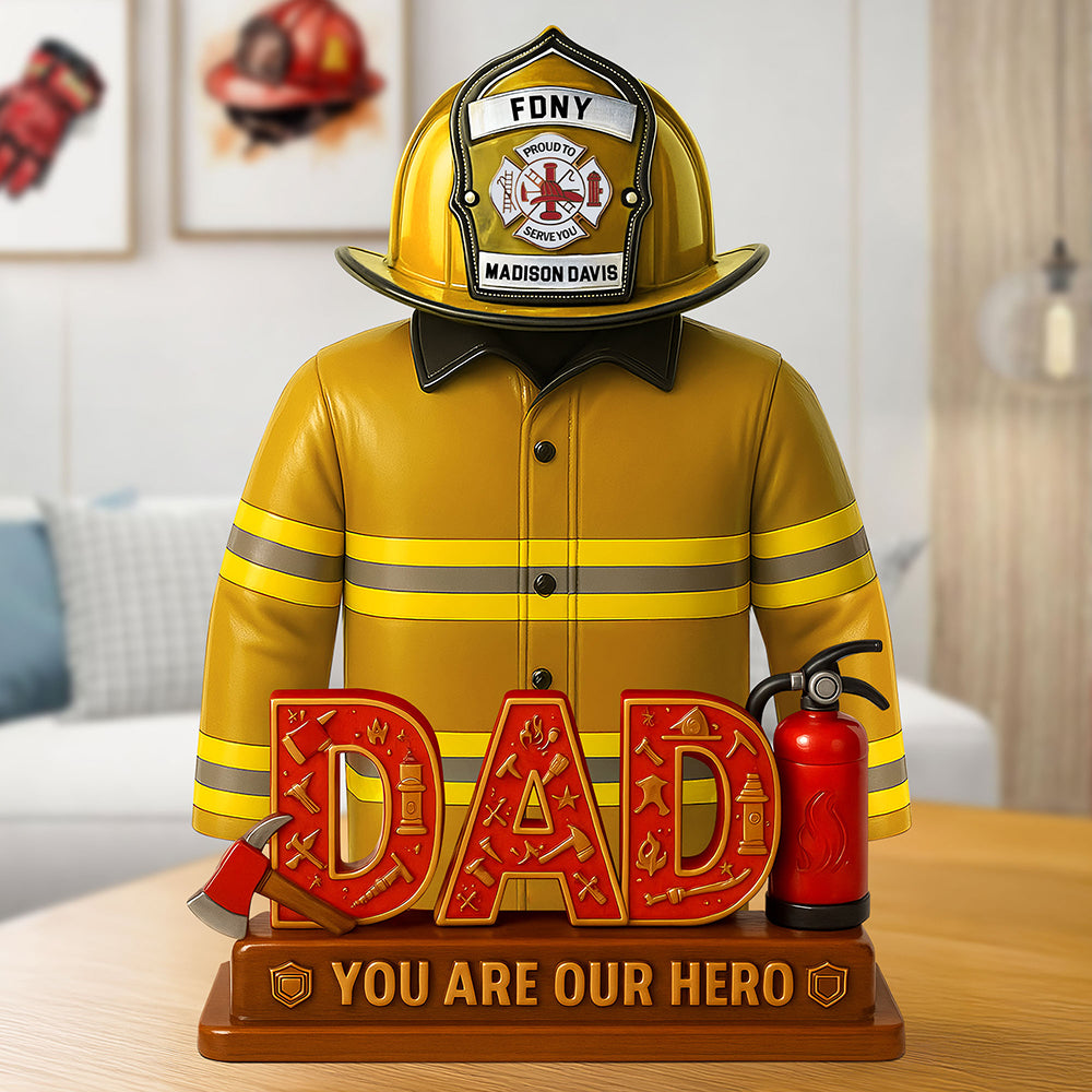 Firefighter Dad Acrylic Plaque - Personalized Gifts For Dad 01Ohti150525 - Image 3