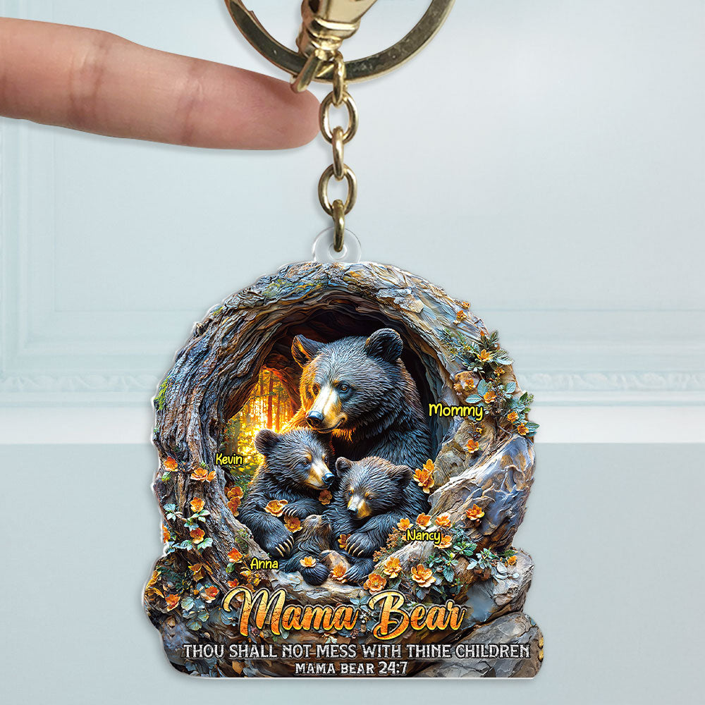 Mama Bear Keychain - Personalized Gifts For Mom 04Huti180425 - Image 2