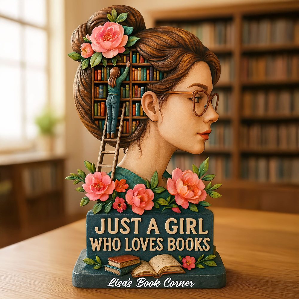 Girl Book Lover Acrylic Plaque Personalized Christmas Gifts For Book Lovers 02Huti130525 - Image 2