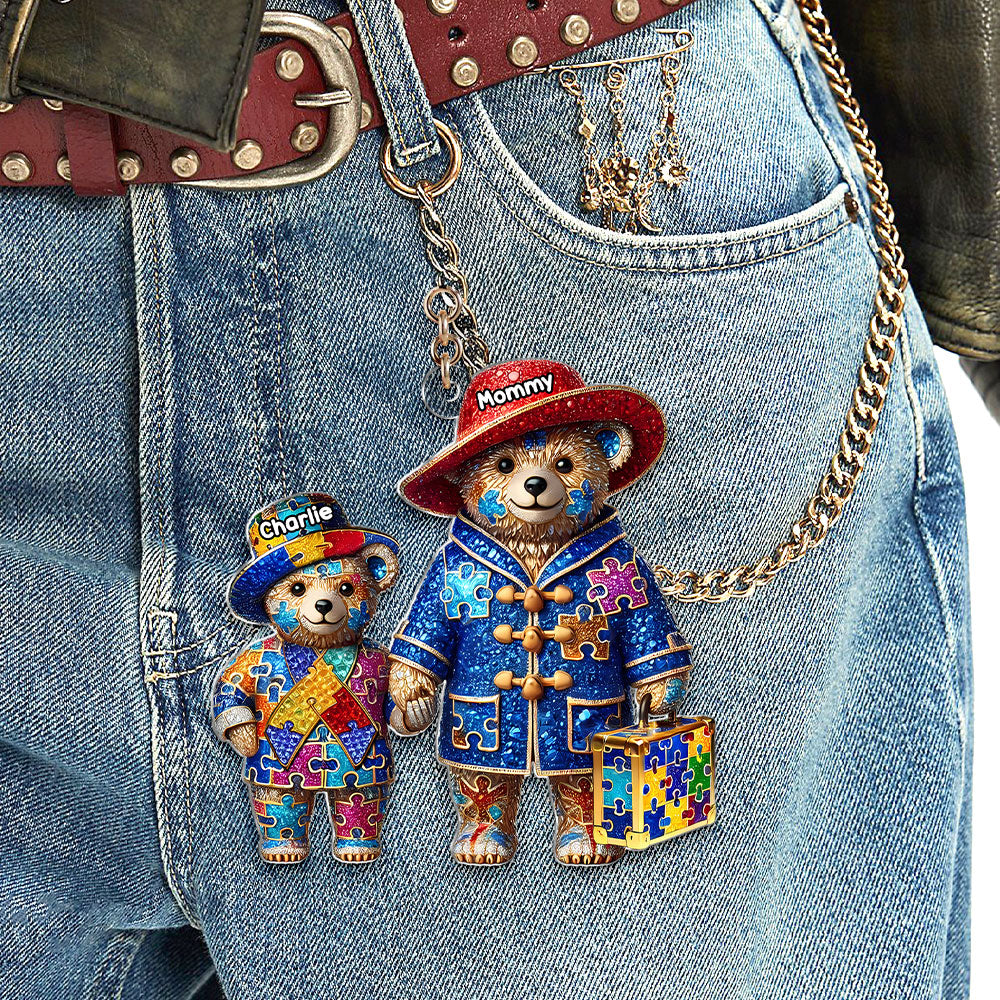 Personalized Gifts For Autism Mom Keychain, Mama Bear 04Tgti220325 - Image 3