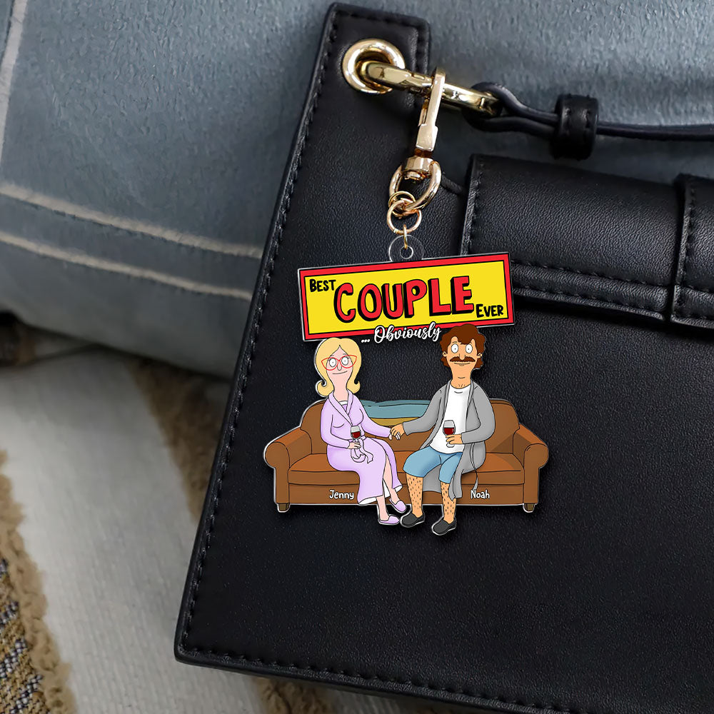Personalized Gifts For Couple Keychain, Happy Couple On Sofa 03Qhti100225Hg - Image 3