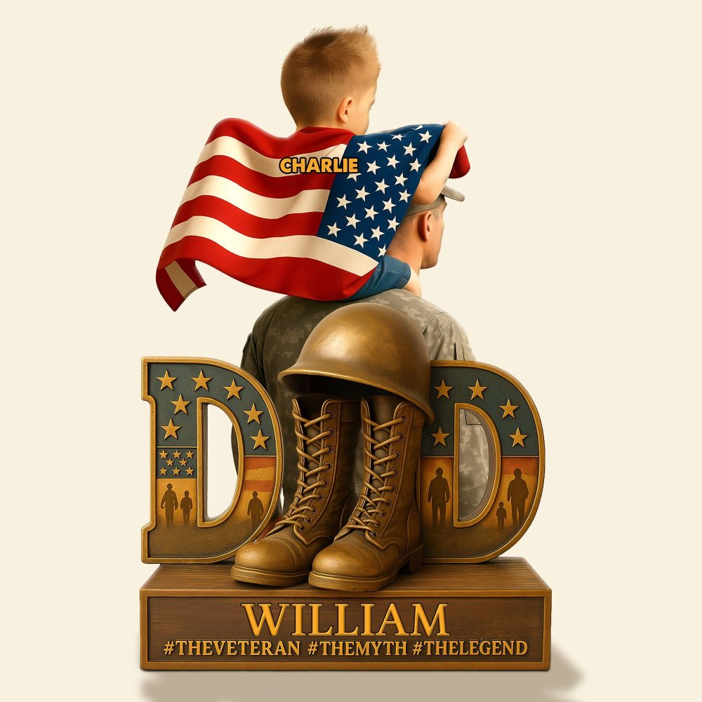 Veteran Dad Plaque - Personalized Gifts For Dad 02Ohti090525 - Image 2