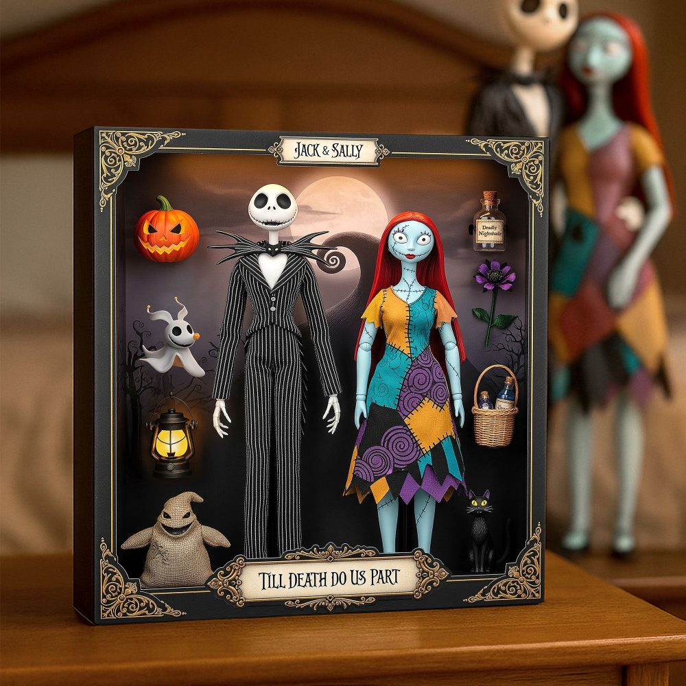 Spooky Couple Plaque - Personalized Gifts For Couple 04Nati130825