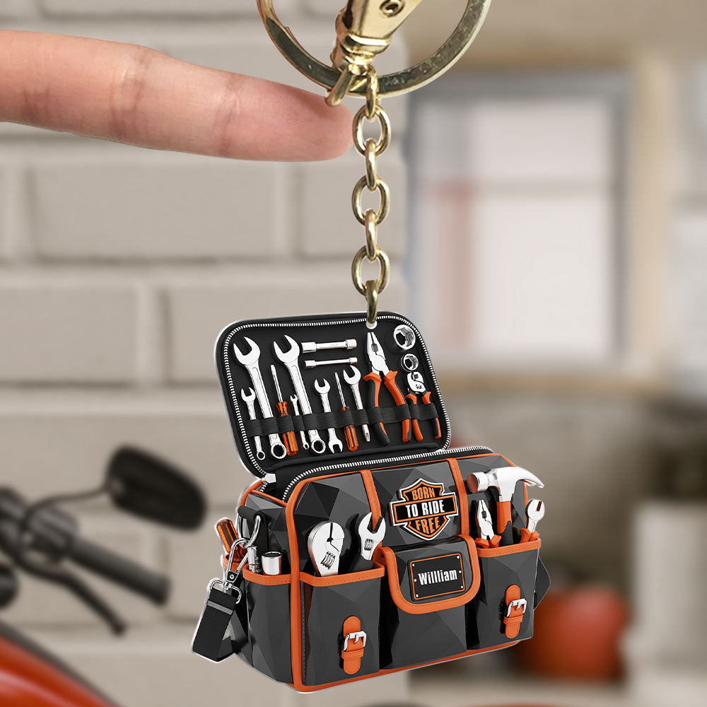 Born To Ride Free Keychain - Personalized Gifts For Bikers 02Ohti160625 - Image 2