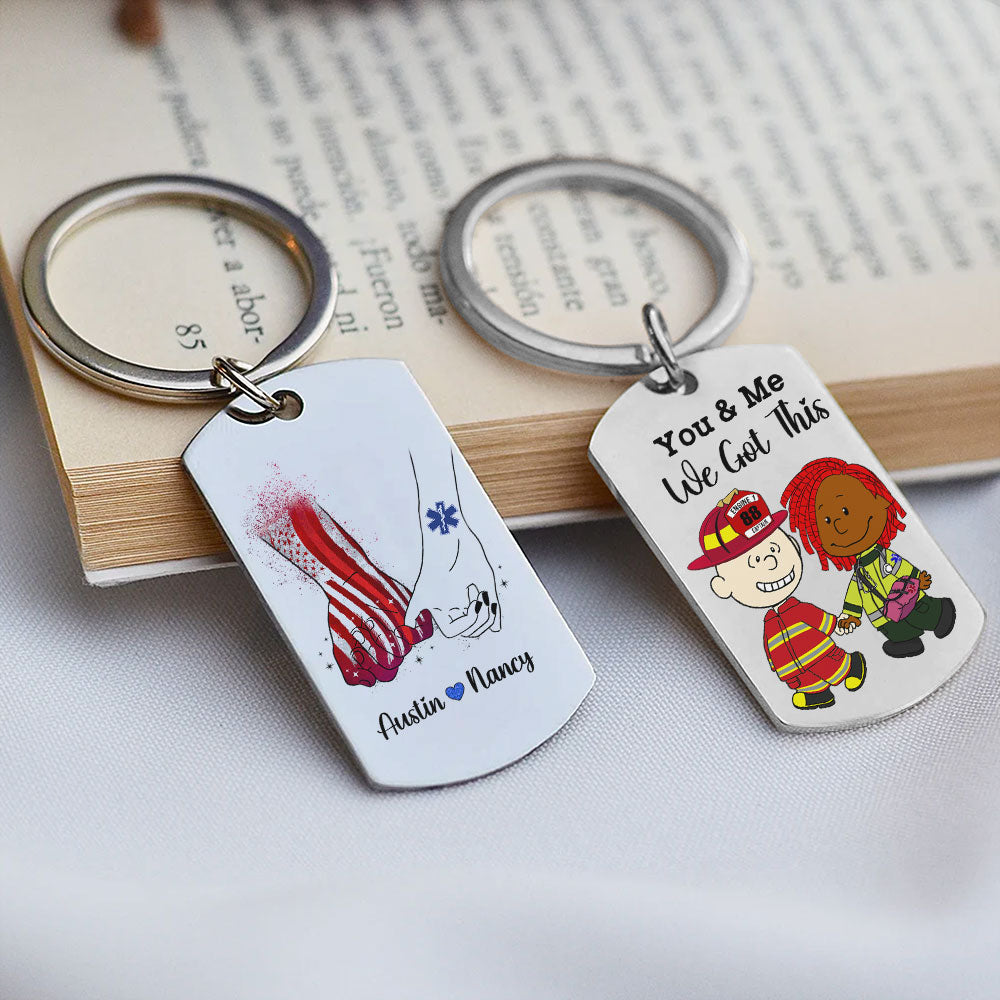 Personalized Gifts For Couple Stainless Steel Keychain, Custom Job Costumes 03Qhti160125Hg - Image 3