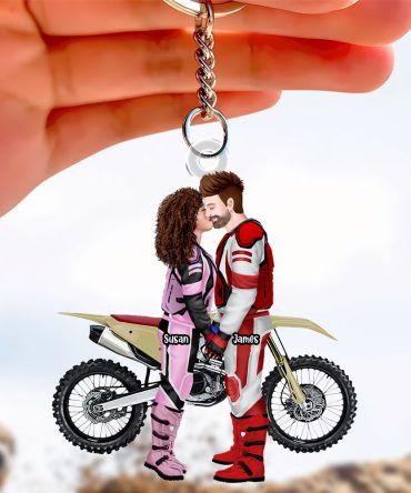 Personalized Gifts For Motocross Couple Keychain 05Acti111224Pa