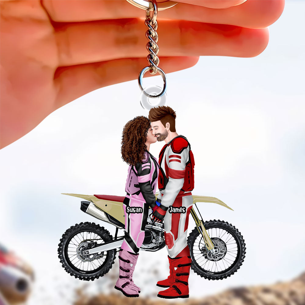 Personalized Gifts For Motocross Couple Keychain 05Acti111224Pa