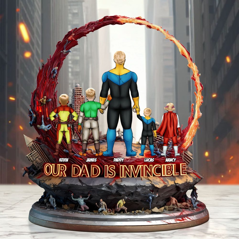 Super Dad Plaque - Personalized Gifts For Dad 05Tgti140525Hg