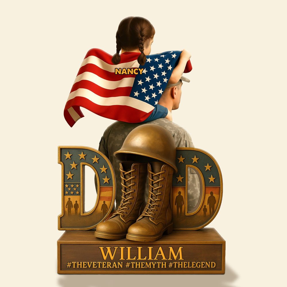 Veteran Dad Plaque - Personalized Gifts For Dad 02Ohti090525 - Image 3