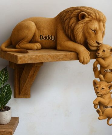 Lion Dad Plaque - Personalized Gifts For Dad 03Ohti280425