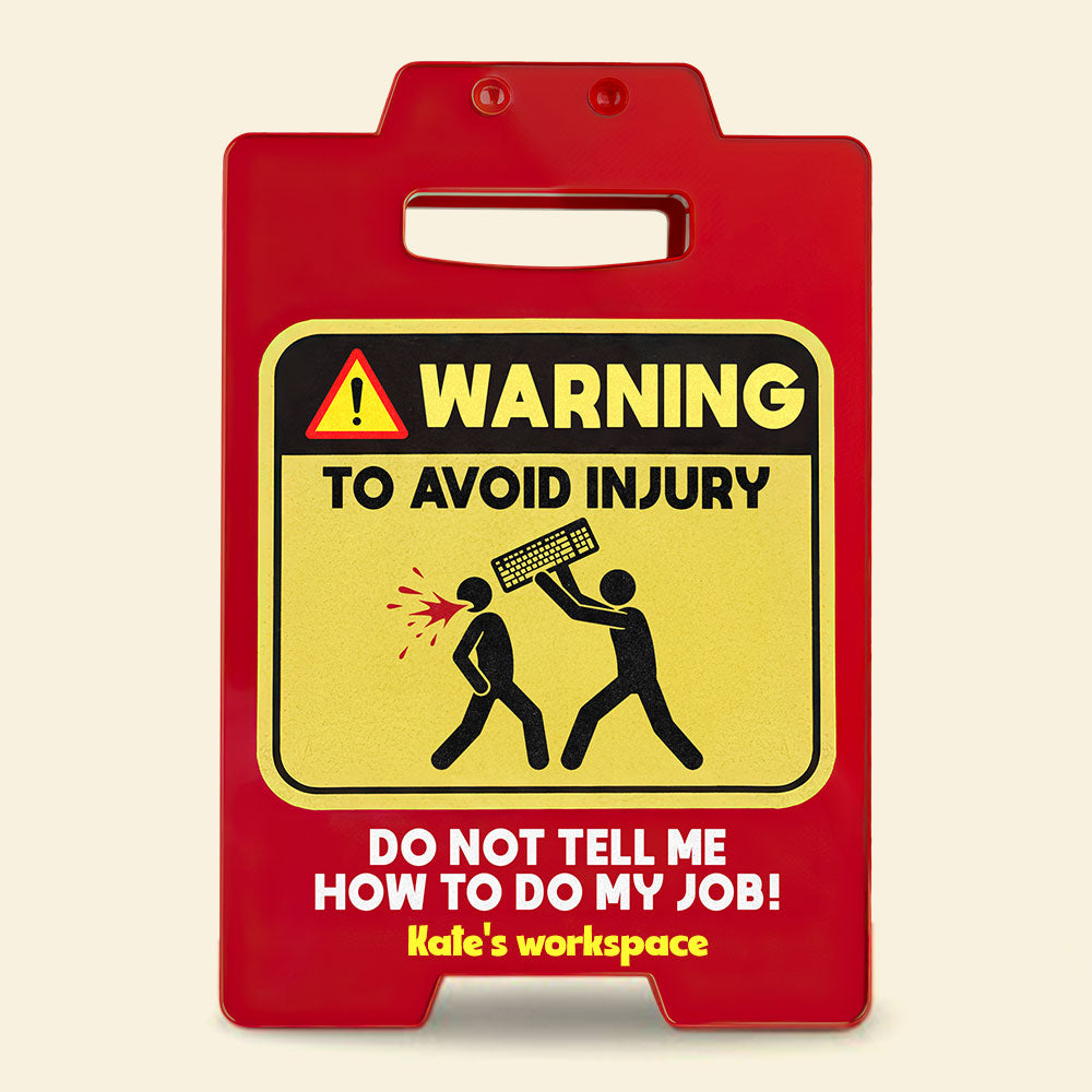 Warning Sign Coworkers Acrylic Plaque - Personalized Gifts For Coworkers Plaque 05Huti171125 - Image 3