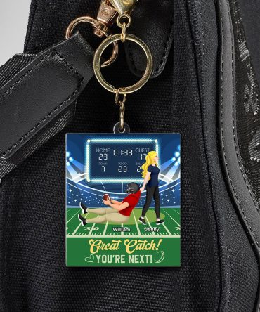 Personalized Gifts For American Football Couple Keychain 04Toti110125Pa