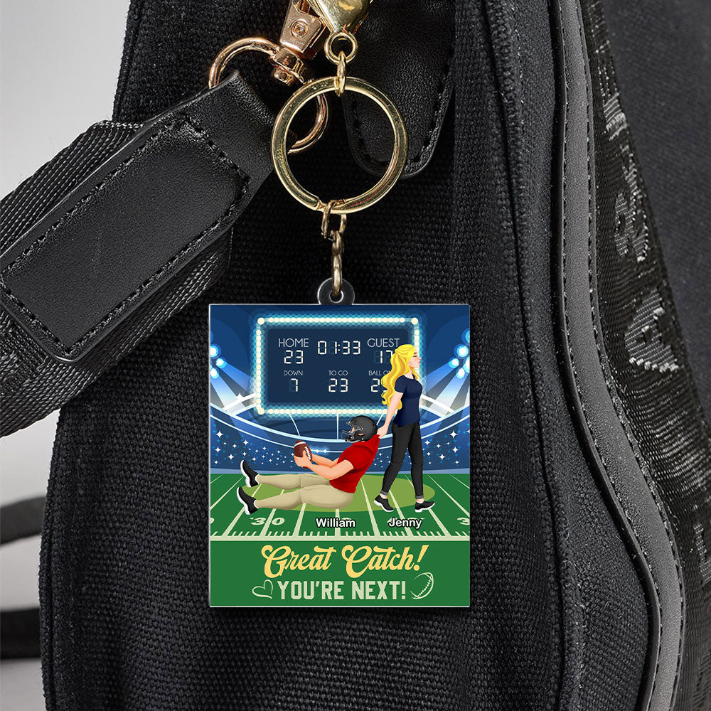 Personalized Gifts For American Football Couple Keychain 04Toti110125Pa
