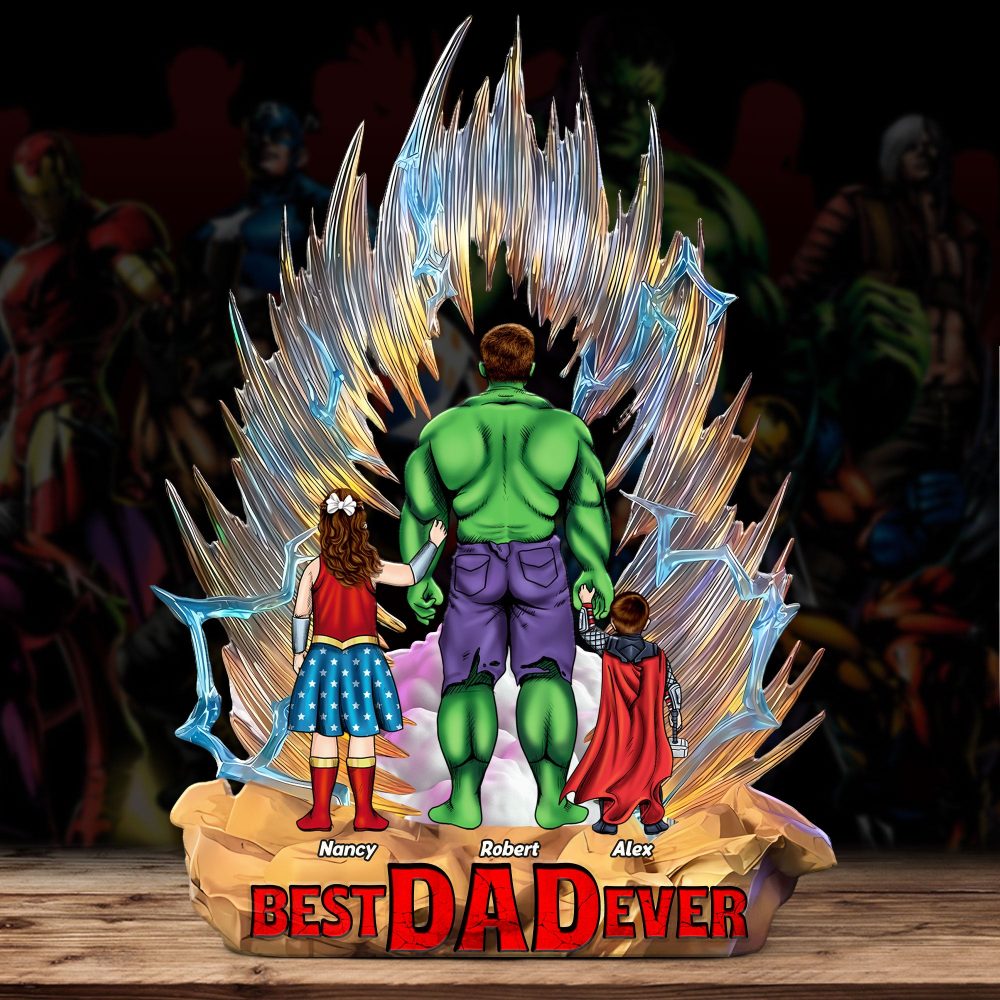 Personalized Gifts For Dad Acrylic Plaque, Best Dad Ever - Image 2