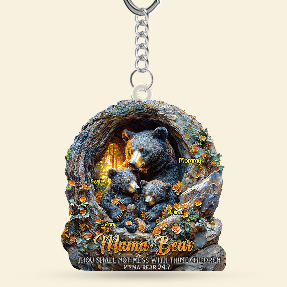 Mama Bear Keychain - Personalized Gifts For Mom 04Huti180425 - Image 3