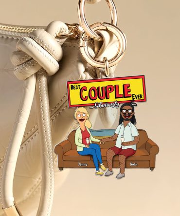Personalized Gifts For Couple Keychain, Happy Couple On Sofa 03Qhti100225Hg