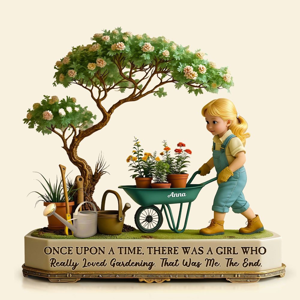Cute Gardening Girl Plaque - Personalized Gifts For Gardening Lovers 02Qhti090725 - Image 3