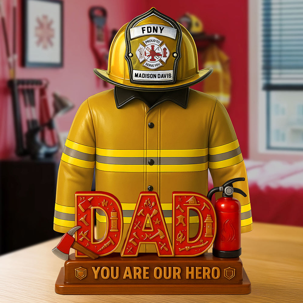 Firefighter Dad Acrylic Plaque - Personalized Gifts For Dad 01Ohti150525