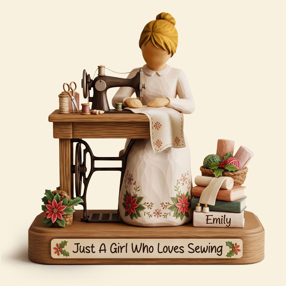 Sewing Girl Plaque - Personalized Gifts For Sewing Lovers 02Pgti131025 - Image 3