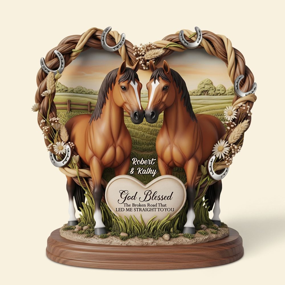 Horse Couple Plaque - Personalized Gifts For Couple 01Nati140625 - Image 2