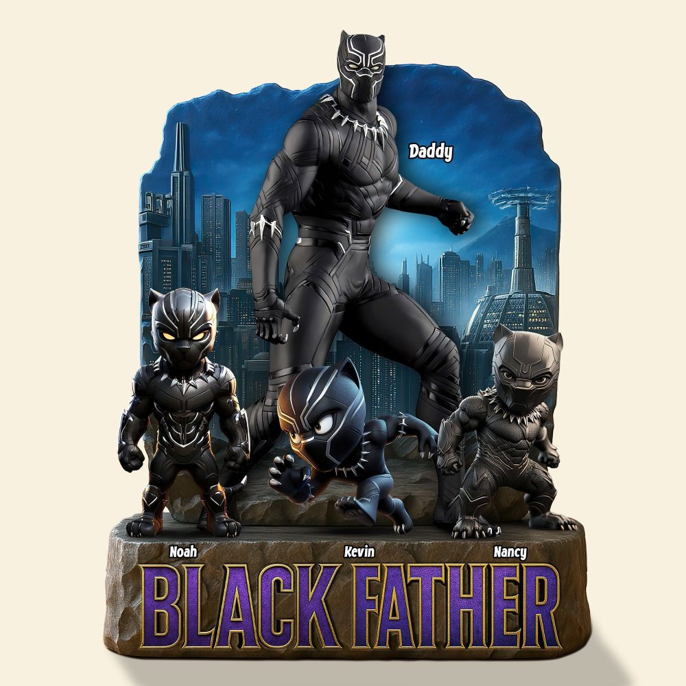 Black Father Plaque - Personalized Gifts For Dad 03Huti080525 - Image 3