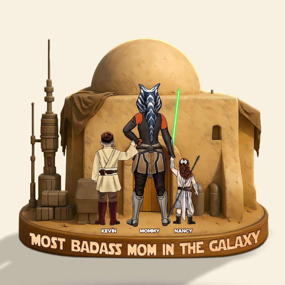 Personalized Gifts For Mom Plaque Most Badass Mom In The Galaxy - Image 3