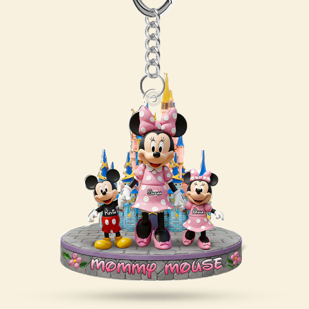 Personalized Gifts For Mom Keychain, Mom & Kids Hand In Hand 01Qhti090425 - Image 4