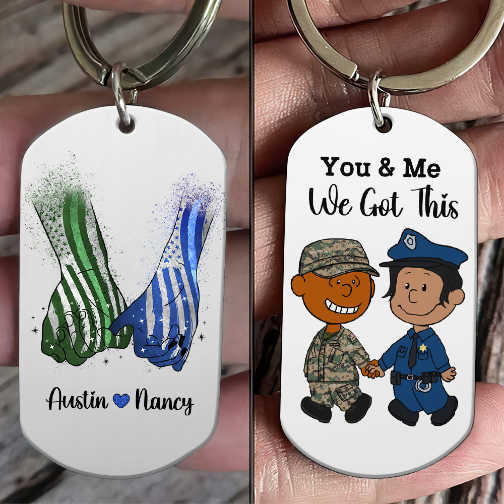 Personalized Gifts For Couple Stainless Steel Keychain, Custom Job Costumes 03Qhti160125Hg