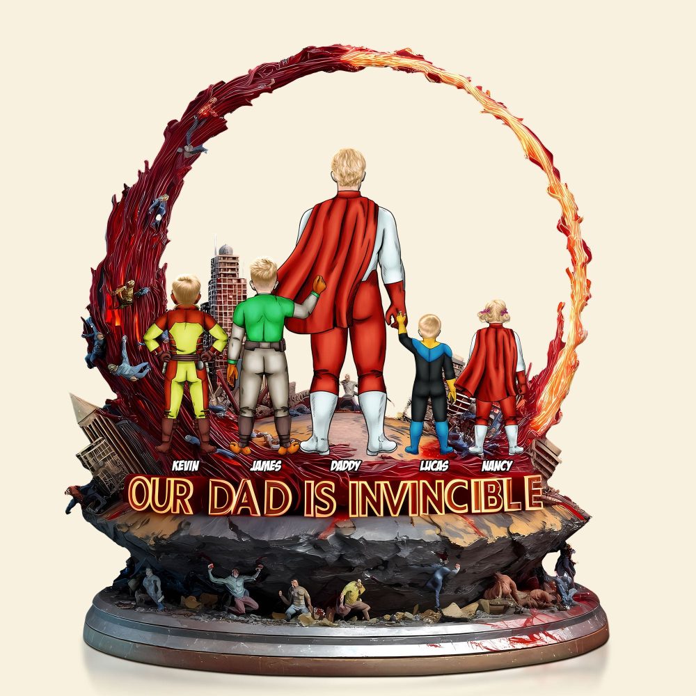 Super Dad Plaque - Personalized Gifts For Dad 05Tgti140525Hg - Image 2
