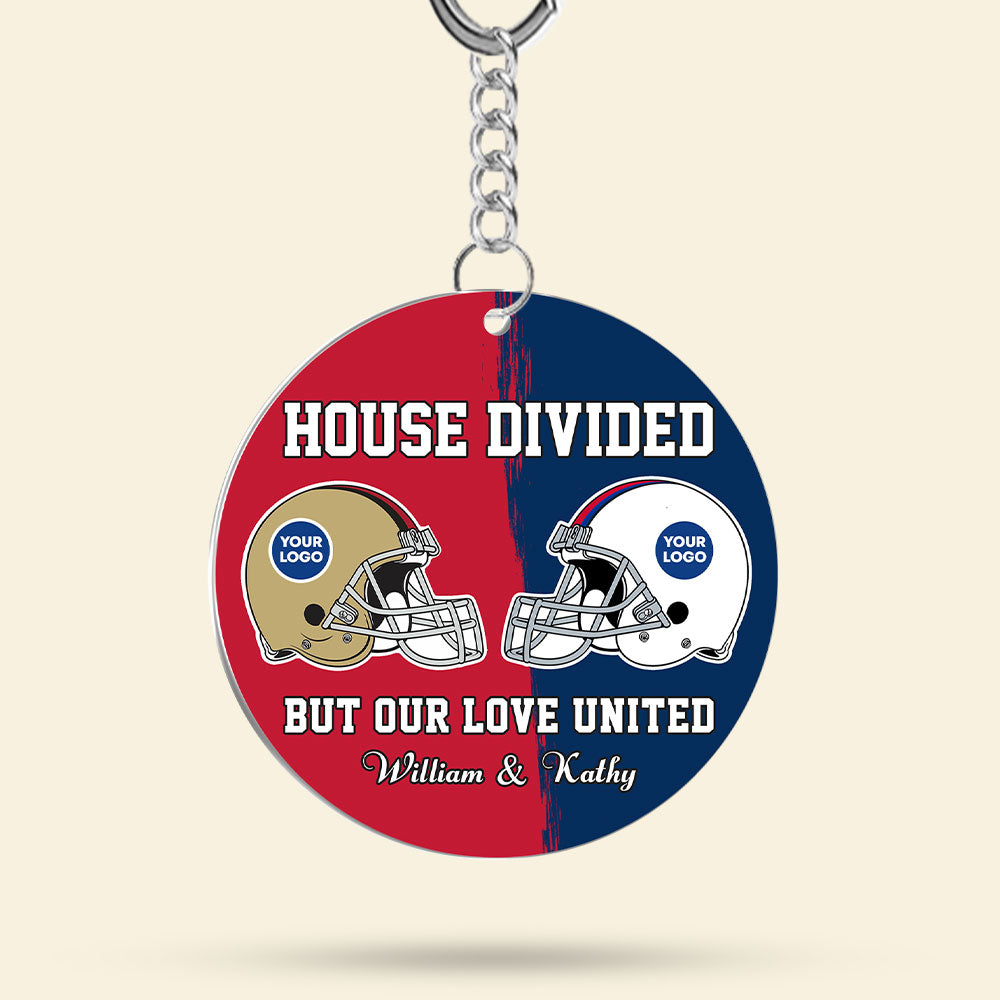 Personalized Gifts For Football Couple Keychain 03Huti240125 House Divided - Image 4